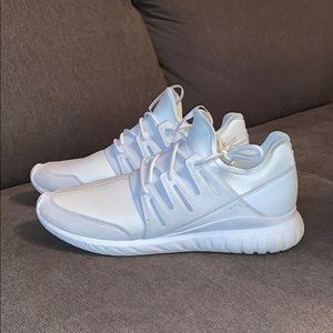Solid White Tubular Adidas Shoes